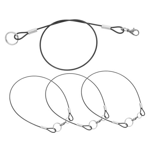 PartyKindom 4 Stück Teiliges Kleine Verlust Stahlseil Schlüsselbänder mit Clips Wiederverwendbare Robuste Halteschnüre für Brillen Ausweise Handschuhe Vielseitig Einsetzbar von PartyKindom