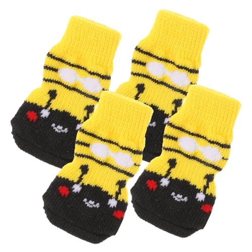 PartyKindom 4 Stück Teiliges rutschfeste Hundesocken aus Atmungsaktivem Baumwollmaterial Warme Pfotenschutzsocken für Kleine Hunde und Welpen für Kalte Jahreszeiten und Drinnen PartyKindom 4 Stück Teiliges rutschfeste Hundesocken aus Atmungsaktivem Baumwollmaterial Warme Pfotenschutzsocken für Kleine Hunde und Welpen für Kalte Jahreszeiten und Drinnen von PartyKindom