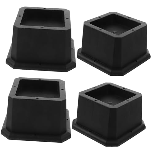 PartyKindom 4 Stück Verstellbare Gummi Möbel Risers für Betten und Sofas Stabile Quadratische Möbelerhöhungen Hohe rutschfeste Füße Geeignet für Stühle Tische und Waschmaschinen von PartyKindom
