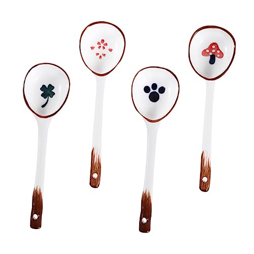 PartyKindom 4Stücke Keramiklöffel Schöner Grifflöffel für Brei Ramen und Desserts Robustes Küchenmaterial für Täglichen Gebrauch Design für Zuhause PartyKindom 4Stücke Keramiklöffel Schöner Grifflöffel für Brei Ramen und Desserts Robustes Küchenmaterial für Täglichen Gebrauch Design für Zuhause von PartyKindom
