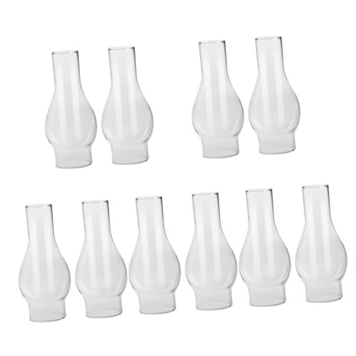 PartyKindom 5 Sätze Lampenschirm Retro Weinglas Lampenschirm Vintage Lampenabdeckung Petroleumlampenschirm Lichter Wärmer Öllampenschornstein Klare Öllampenabdeckung Transparent 2 Stück * 5 von PartyKindom
