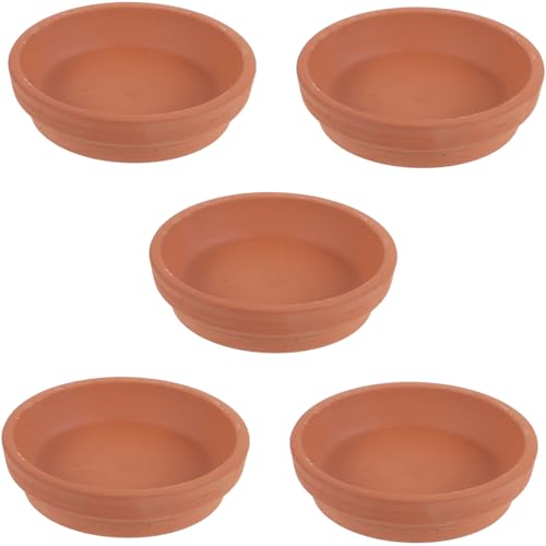PartyKindom 5 Stück Rote Pflanzenteller Wiederverwendbare Runde Blumentopf Untersetzer aus Langlebiger Tonware Wasserabweisend Passend für Blumentöpfe Praktische Gartenschale von PartyKindom
