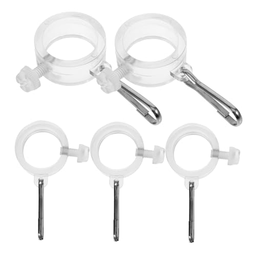 PartyKindom 5 Stück Teiliges Fahnenmast Befestigungsring aus Robustem PC Material Drehbare Verstellbare Fahnenklammern für Sichere und Einfache Anbringung für Garten und Außenbereich von PartyKindom