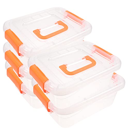 PartyKindom 5 Stück Teiliges Tragbare Transparente Aufbewahrungsbox mit Griff Multifunktionale Kunststoff Organizer für Lebensmittel und Mehr für Ordnung im Haushalt von PartyKindom