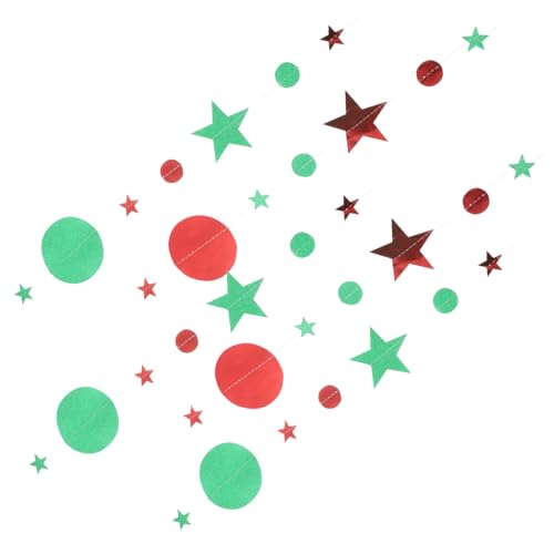 PartyKindom 5 Stück Teiliges Weihnachts Party Girlande aus Stern und Kreisfolien Wiederverwendbare Sichere Papier Dekoration für Innenräume Festliche Hängedeko für Türen Fenster Tische und von PartyKindom