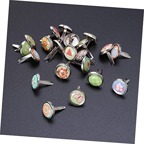 PartyKindom 50 Stück Zweibeinige Mini Brads aus Legiertem Bunte DIY Bastelaccessoires für Scrapbooking Karten Handwerk und Kinderprojekte Langlebig und Vielseitig Einsetzbar von PartyKindom