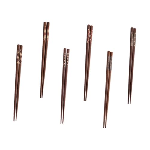 PartyKindom 6 Paare Wiederverwendbare Essstäbchen aus Massivem Holz im Japanischen Stil Minimalistisch Bedrucktes Set mit Glatter Oberfläche Schlicht Leicht zu Reinigen für Asiatische PartyKindom 6 Paare Wiederverwendbare Essstäbchen aus Massivem Holz im Japanischen Stil Minimalistisch Bedrucktes Set mit Glatter Oberfläche Schlicht Leicht zu Reinigen für Asiatische von PartyKindom