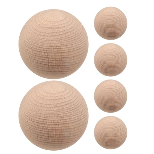 PartyKindom 6 Stück Croquetbälle aus Massivem Buchenholz Stabile Rollkugeln für Garten und Freizeit Natürliche Holz lawn game Bälle für Familien Outdoor Spiele und DIY Bastelprojekte von PartyKindom