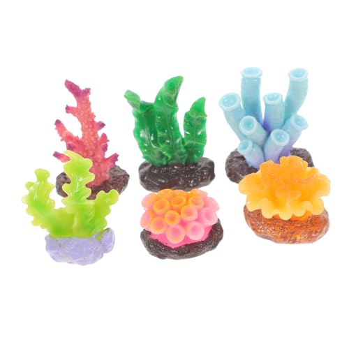 PartyKindom 6 Stück Künstliche Korallen Aquarium Dekoration Resin Farbenfrohe Unterwasserpflanzen Aquarium Ornamente Leicht und Strapazierfähig für Aquarienlandschaft von PartyKindom