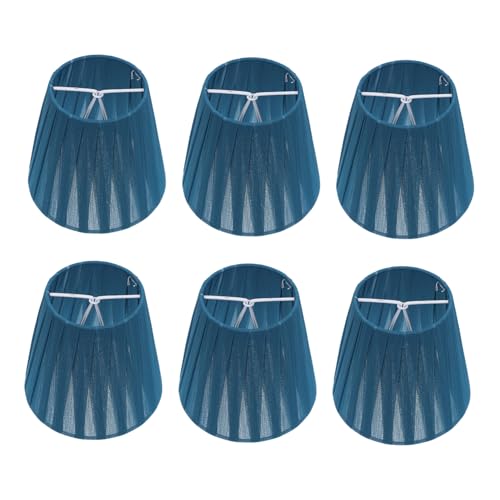 PartyKindom 6 Stück Moderne Nordische Lampenschirme aus Stoff Blauer Lampenschirm mit Bügelclip Geeignet für Wand Decken Tischlampen Langlebig Textil Stilvolle Lichtabdeckung von PartyKindom