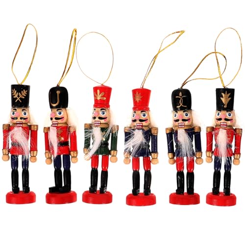 PartyKindom Nussknacker Figur zum Nüsse Knacken, 6 Stück Nussknacker Weihnachten Deko Innen Nutcracker Christmas Deko Nussknacker Soldat von PartyKindom