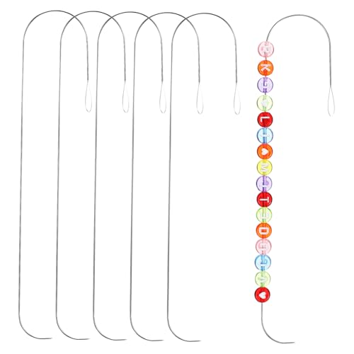 PartyKindom 6 Stück Teiliges Gebogene Perlen Nadeln Bead Threading Tool für Schnelles Perlenauffädeln Spitze Kompatibel mit Bead Spinnern Geeignet für Glas und Tonperlen Effiziente Handarbeit von PartyKindom