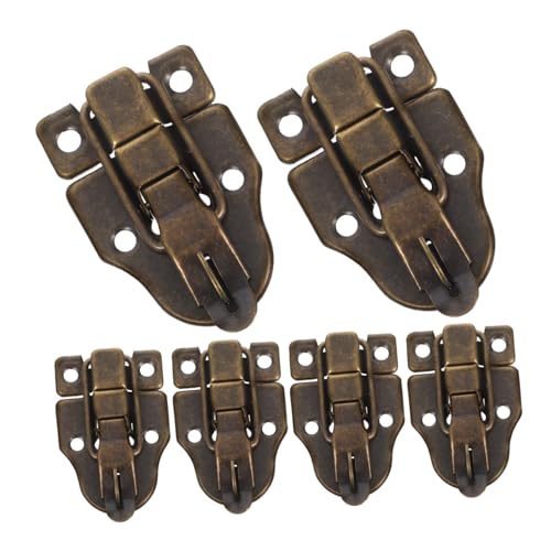 PartyKindom 6 Stück Teiliges Schmuckschatullen Verschlüsse aus Langlebiger Legierung in Antikem Bronze Stil mit Schloss Geeignet für Kleine Holzboxen Geschenkkartons Vintage und Schmuckkästen von PartyKindom