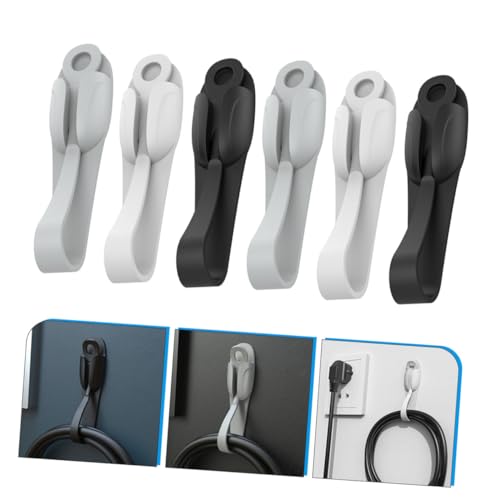 PartyKindom 6 Stück Teiliges Selbstklebend mit Vielseitigem Kabelhalter für Büro Küche Bad und Schlafzimmer Zuverlässiger Halt für Stromkabel und Datenleitungen Einfache Organisation und von PartyKindom