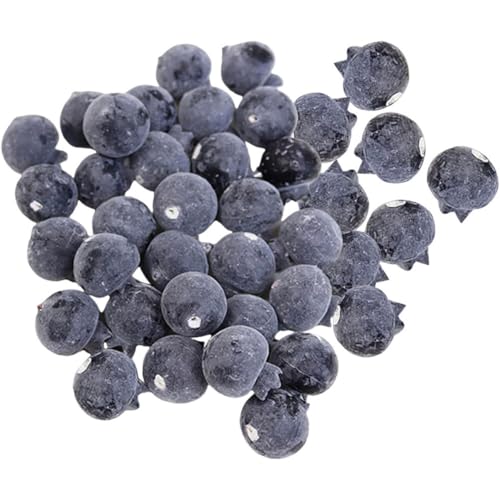 PartyKindom 60 Stück Künstliche Blaubeeren aus Langlebigem Schaumstoff Lebensechte Täuschend Echte Deko früchte für DIY Basteln Food Fotografie Laden Küchendekoration Vielseitig Verwendbar von PartyKindom