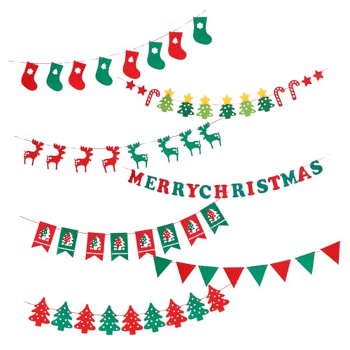 PartyKindom 7 Stück Teiliges Weihnachtsbanner aus Filz mit Merry Christmas Bunte Dekorative Wimpelgirlande für Tür Fenster Wohnzimmer Festliche Weihnachtsdeko für Innenbereich PartyKindom 7 Stück Teiliges Weihnachtsbanner aus Filz mit Merry Christmas Bunte Dekorative Wimpelgirlande für Tür Fenster Wohnzimmer Festliche Weihnachtsdeko für Innenbereich von PartyKindom
