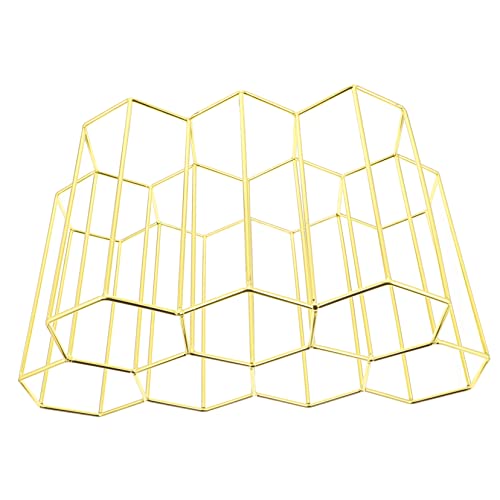 PartyKindom 7 Waben Weinregal Für Die Hausbar Weinflaschenöffner Balkenoptik Weinstand Weinregale Weinbecher Flamingo-weingläser Barwagen Freistehendes Weinregal Halter Eisen Golden PartyKindom 7 Waben Weinregal Für Die Hausbar Weinflaschenöffner Balkenoptik Weinstand Weinregale Weinbecher Flamingo-weingläser Barwagen Freistehendes Weinregal Halter Eisen Golden von PartyKindom