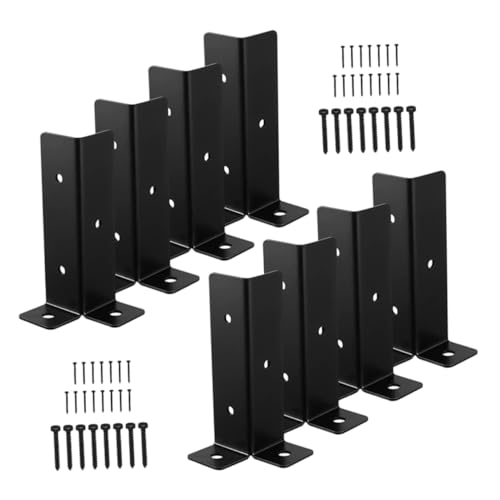 PartyKindom 8 Sätze Teiliges Metall Pfostenträger Robuster Zaunpfostenhalter für Pergola und Terrasse Rutschfeste Basis mit Guter Belüftung Einfache Installation Stilvolle Gartendekoration von PartyKindom