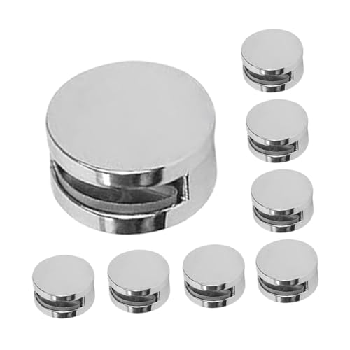 PartyKindom 8 Satz Teiliges Runde Glänzende Spiegelhalter aus Zinklegierung Multifunktionale Wandhalter Clips für Rahmenlose Spiegel Stabile Glasbefestigung für Bad Wandspiegel von PartyKindom