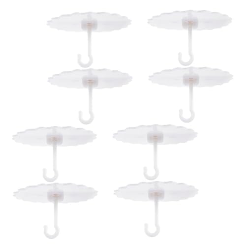 PartyKindom 8 Stück Teiliges Klebehaken für Decken Starke Haftung Zuverlässiger Halt für Dome Moskitonetz Weiß Selbstklebend Langlebig für Wände und Decke ohne Bohren von PartyKindom
