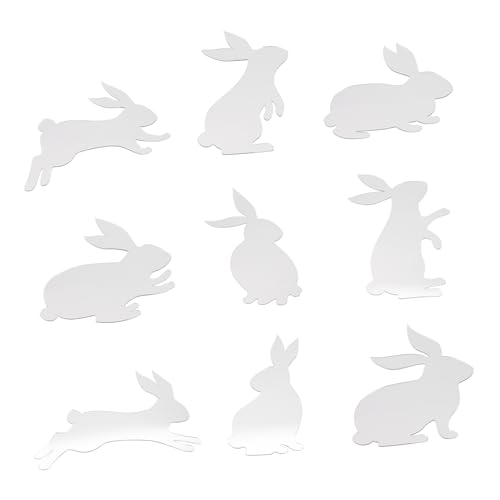 PartyKindom 9 Stück Osterspiegel Aufkleber Deko Für Hasenparty Kinderzimmer Wandtattoo Fenster Deko Sticker Wandtattoo Spiegel Osteraufkleber Osterdeko Acryl Silber von PartyKindom
