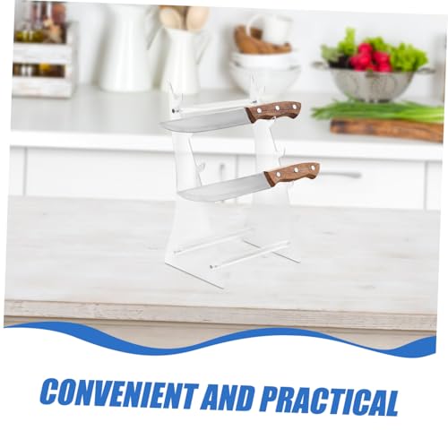 PartyKindom Acryl Küchenmesser Halter Transparent Stabiles Display Rack Universeller Cutter Organizer mit Abgerundeten Kanten für Sichere Aufbewahrung und Platzsparende Küchenordnung von PartyKindom