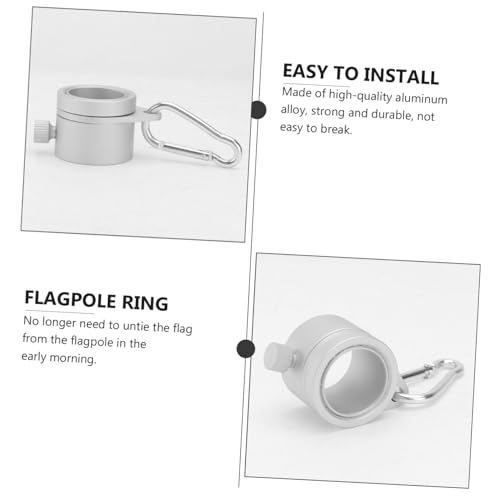 PartyKindom Aluminiumlegierung Drehbarer Fahnenmast Ring Langlebiger Flaggenhalter für Außen Anti verwicklungs fahnenmast zubehör Wetterbeständig Silberfarben von PartyKindom
