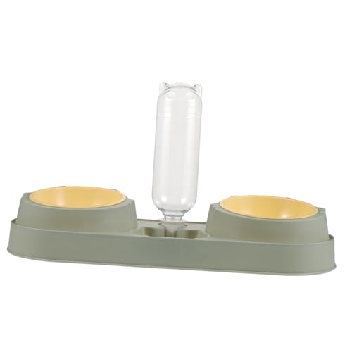 PartyKindom Automatischer Doppelnapf für Katzen und Hunde Verschleißfester Futterspender aus Kunststoff Bruchsicherer Napf mit Integriertem Trinknapf Platzsparend für Haustierfutter und von PartyKindom