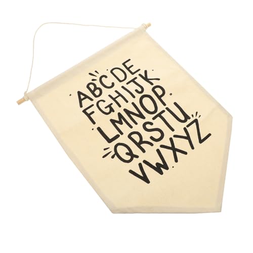 PartyKindom Baumwoll Canvas Alphabet Wanddekoration Kinderzimmer Hängend Pädagogisch Buchstaben Banner für Geburtstag Neujahr Weihnachtsdeko Kindergarten Schule von PartyKindom