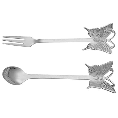 PartyKindom Besteck Set mit Schmetterlingsmuster Langer Griff Dessertlöffel und für Partys Elegant und Vielseitig Einsetzbar für Kaffee und Dessertliebhaber PartyKindom Besteck Set mit Schmetterlingsmuster Langer Griff Dessertlöffel und für Partys Elegant und Vielseitig Einsetzbar für Kaffee und Dessertliebhaber von PartyKindom
