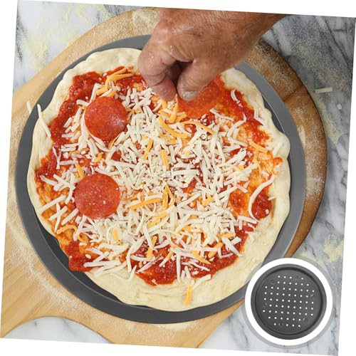 PartyKindom Carbon Steel Pizza Backblech mit Löchern Antihaft Pizzablech aus Metall für Haushaltsbackofen Schnelles und Gleichmäßiges Backen Vielseitiges Backblech für Pizza Kuchen und Snacks von PartyKindom