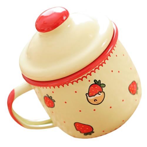 PartyKindom Cartoon Enamel Mug Robuster Dekorativer Emaillebecher für Kaffee Tee und für Täglichen Gebrauch Leicht zu Reinigen Langlebiges Design von PartyKindom