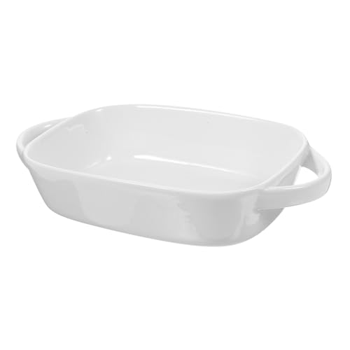 PartyKindom Ceramic Backform mit Doppelgriffen Vielseitige Auflaufform aus Keramik für Ofen Mikrowelle und Servieren von Speisen Geeignet für Aufläufe Gratins und Weiße mit Lochmuster von PartyKindom