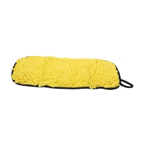 PartyKindom Chenille Haustier Handtuch Schnell Trocknend Mikrofaser Spa Badetuch mit Handtaschen für Kleine Mittlere Große Hunde Katzen Gelb Absorbierend Leicht Waschbar von PartyKindom