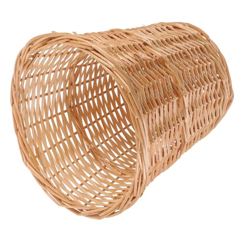 PartyKindom Dekorativer Weidenmülleimer Mit Deckel Geflochtener Abfallkorb Für Zuhause Eleganter Müllcontainer Für Büro Wohnzimmer Und Garten von PartyKindom