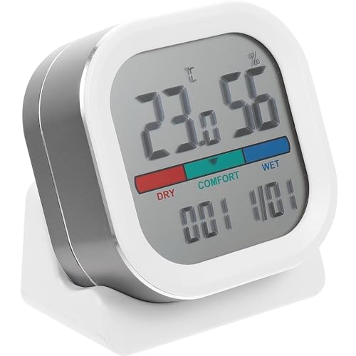 PartyKindom Digitales Zimmerthermometer Hygrometer mit Großem Farbdisplay Temperatur Luftfeuchtigkeitsmesser Integrierte Uhr Praktisch für Wohnzimmer Büro Kinderzimmer und Gewächshaus von PartyKindom