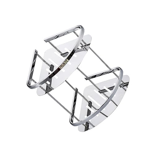 PartyKindom Doppelschicht Eckregal Robustes Wandmontiertes Badezimmerregal Material Minimalistisches Design für Badezimmer Küche oder Schlafzimmer Einfache Installation von PartyKindom