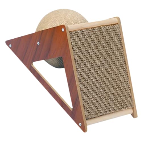 PartyKindom Dreieckiges Katzenkratzbrett aus Langlebiger Wellpappe mit Robustem Kratzball rutschfest und Stabil Praktisches Kratzspielzeug für Katzen zur Krallenpflege im Haushalt von PartyKindom