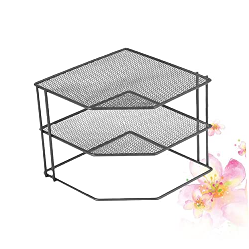 PartyKindom Eckregal Aus Metall Für Küche Lagerregal Mit Dreiecksform Gewürzhalterung Küchenregal Minimalistisches Design Schwarz von PartyKindom