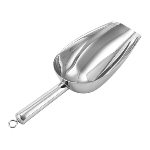 PartyKindom Edelstahl Eisschaufel mit Ergonomischem Griff Vielseitig für Eiswürfel Mehl Getreide Kaffeebohnen Leicht zu Reinigen Spülmaschinenfest für Küche Bar Restaurant und Dessertshops von PartyKindom