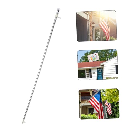 PartyKindom Edelstahl Fahnenmast Rostfrei Drehbar mit Freiem Rotation Flaggenhalter für Garten Balkon Terrasse Outdoor Einfach zu Montieren und Wetterbeständig von PartyKindom