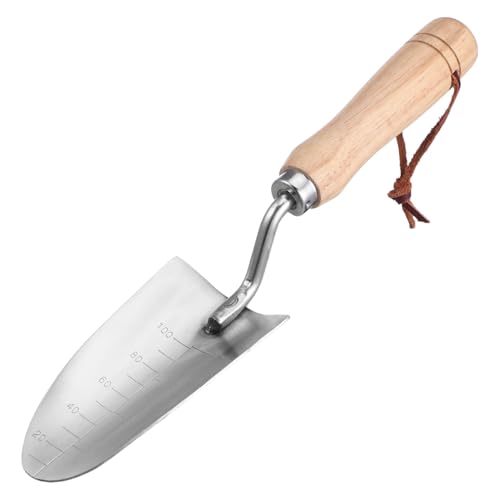 PartyKindom Edelstahl Gartenschaufel mit Holzgriff Rostfrei mit Präzisen Skalenmarkierungen Vielseitig für Pflanzen Unkrautentfernung und Bodenvorbereitung Ergonomisch und Langlebig für PartyKindom Edelstahl Gartenschaufel mit Holzgriff Rostfrei mit Präzisen Skalenmarkierungen Vielseitig für Pflanzen Unkrautentfernung und Bodenvorbereitung Ergonomisch und Langlebig für von PartyKindom