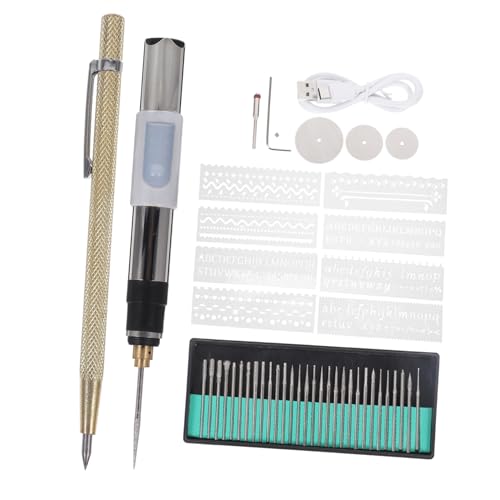 PartyKindom Elektrischer Gravurstift USB Wiederaufladbar Gang Einstellbar Multifunktionales und Schneidewerkzeug für Gravur Gravieren DIY Präzisionsschleifer von PartyKindom