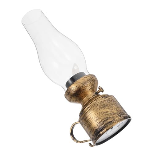 PartyKindom Elektronische Retro Kerosinlampe mit Realistischem Flackern Wackelndes Vintage Design Dekorative Tischlaterne für Neujahrs und Innenraumdekoration Sichere LED Öllampen Atmosphäre von PartyKindom