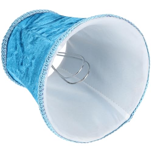 PartyKindom Europäischer Stil Lampenschirm Stoff Lampenabdeckung für Steh Wandleuchten mit Weichem Retroblauem Samtbezug Langlebiger Schützender Lampenschirm für Hotel und Wohnzimmer von PartyKindom