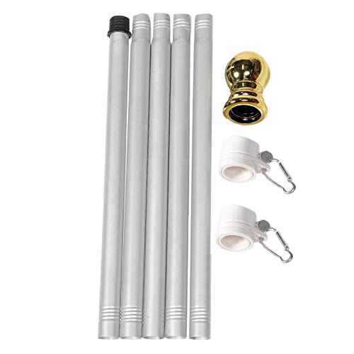 PartyKindom Fahnenmast mit Drehfunktion Stabiler Rostfreier Fahnenmast für Garten und Außenbereich Windfest und Installieren für Gartenfahnen und Feiertagsflaggen von PartyKindom