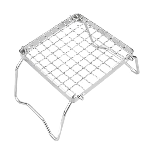 PartyKindom Faltbarer Campinggrill aus Edelstahl Kompakter Stabiler Outdoor Grillrost Multifunktional für Grillen Kochen für Rucksacktouren und Picknick PartyKindom Faltbarer Campinggrill aus Edelstahl Kompakter Stabiler Outdoor Grillrost Multifunktional für Grillen Kochen für Rucksacktouren und Picknick von PartyKindom