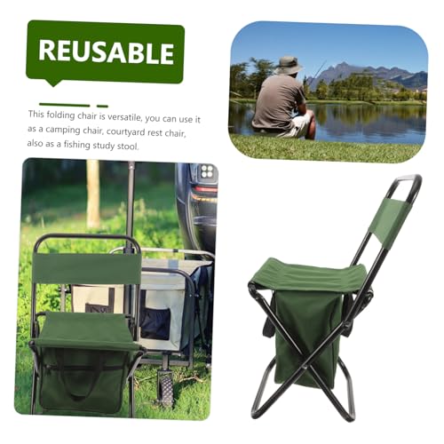 PartyKindom Faltbarer Campingstuhl mit Stauraum Leichter Outdoor klapphocker mit Rückenlehne Vielseitiger Tragstuhl für Angeln Camping Garten Reisen Zusammenklappbar und Portabel Grün PartyKindom Faltbarer Campingstuhl mit Stauraum Leichter Outdoor klapphocker mit Rückenlehne Vielseitiger Tragstuhl für Angeln Camping Garten Reisen Zusammenklappbar und Portabel Grün von PartyKindom