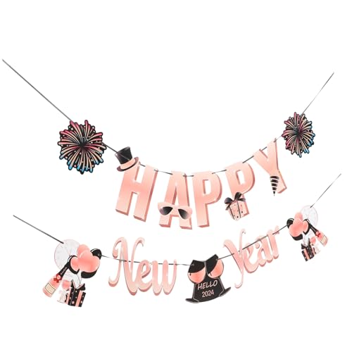 PartyKindom Festliche Happy Year Girlande Banner Rosegold Party Deko zum Hängen Zarte Neujahrsdeko für Wohnzimmer Garten Büro Dekoratives für Silvester Feier Atmosphäre PartyKindom Festliche Happy Year Girlande Banner Rosegold Party Deko zum Hängen Zarte Neujahrsdeko für Wohnzimmer Garten Büro Dekoratives für Silvester Feier Atmosphäre von PartyKindom