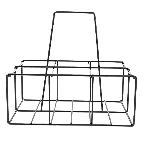 PartyKindom Flaschenhalter für Bier und Milchflaschen Stabiler Tragekorb mit Fächern Schwarz für Einfache Aufbewahrung und Transport Multifunktionales Design für Praktische Nutzung von PartyKindom